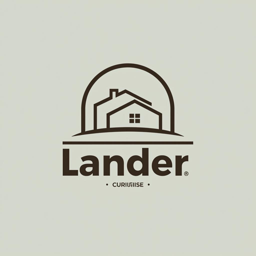  design a logo, minimal line logo in the theme of real estate, with the text ‘lander’