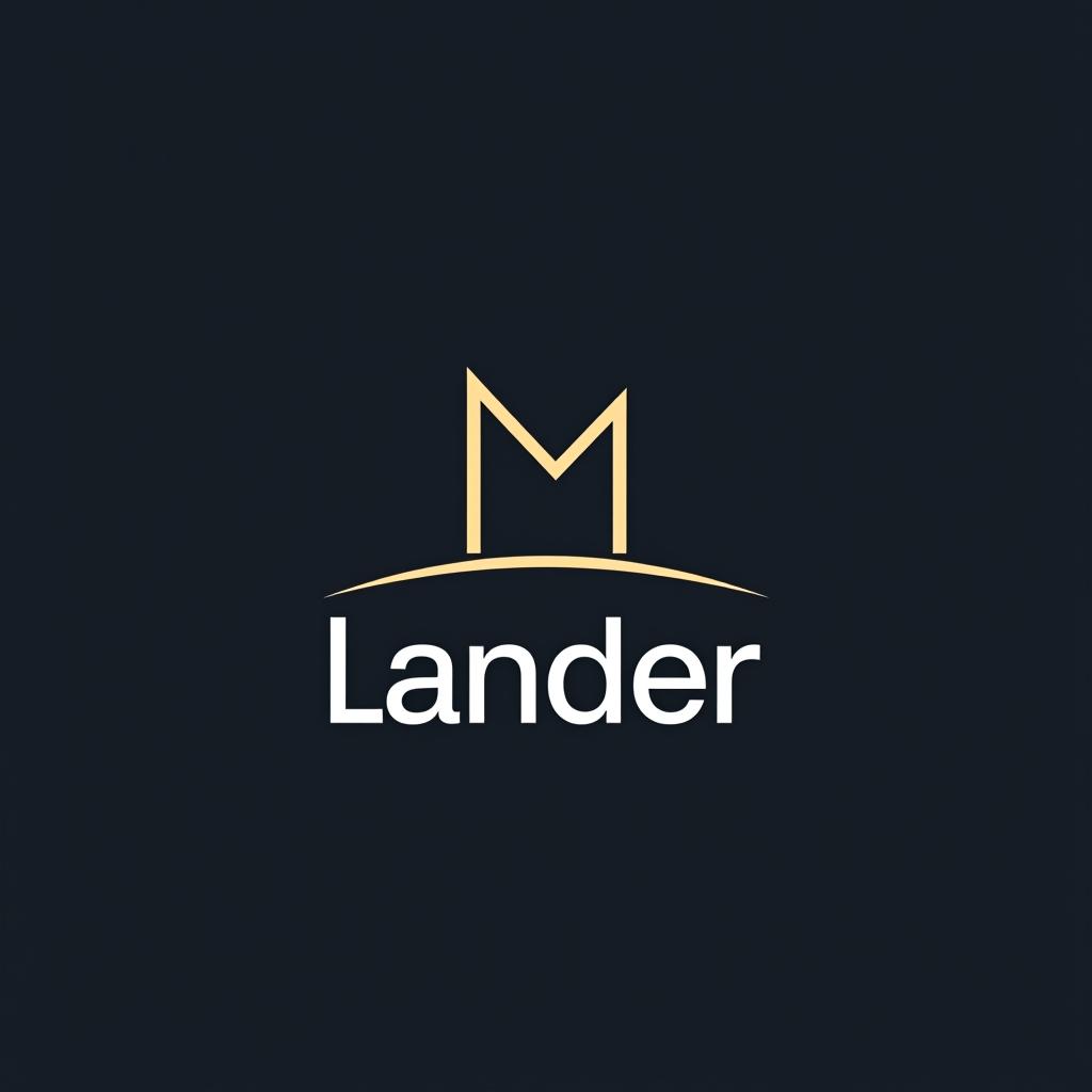  design a logo, minimal line logo in the theme of real estate, with the text ‘lander’