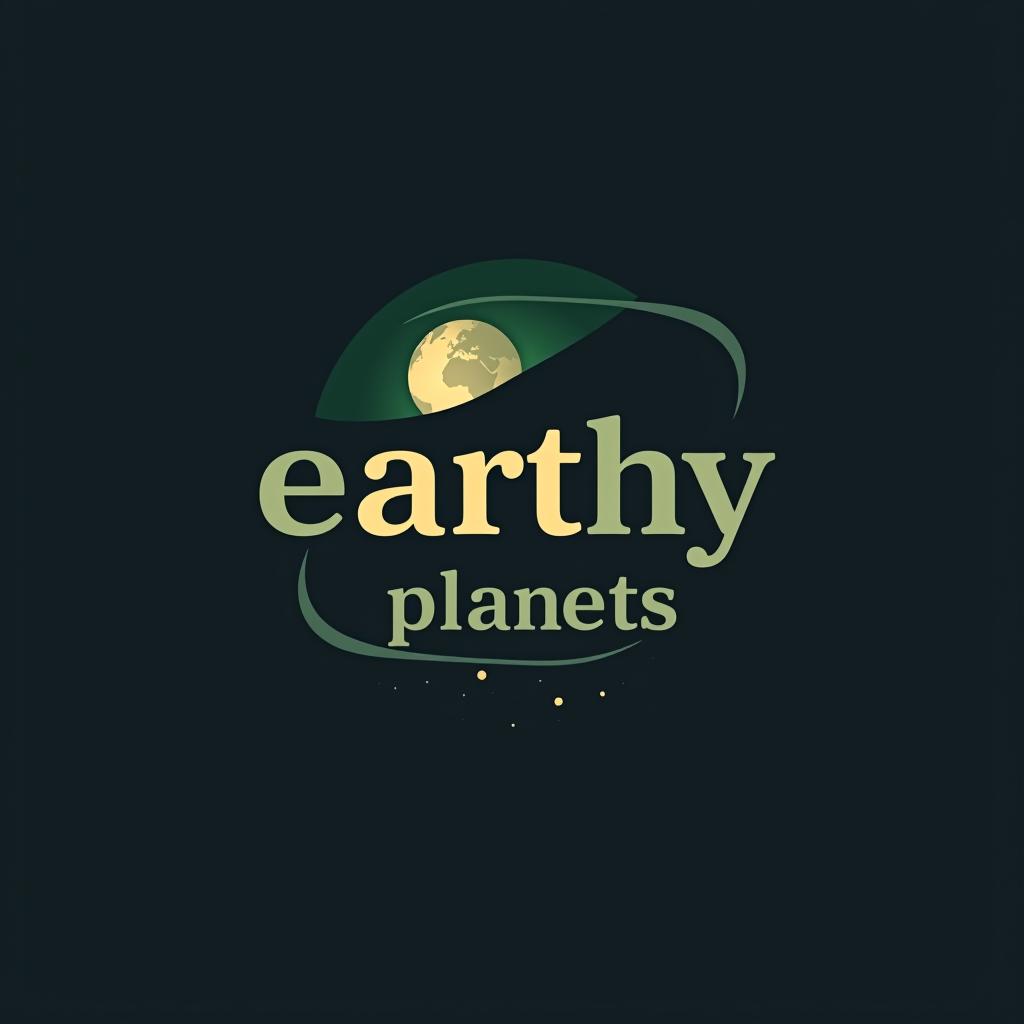  design a logo ; logo text title should be 'earthy planets'. earth logo, minimal modern style