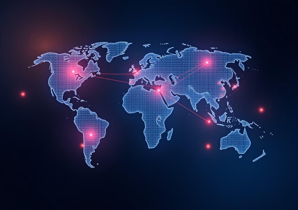  digital map of asia, concept of global network and connectivity, high speed data transfer and cyber technology, business exchange, information and telecommunication