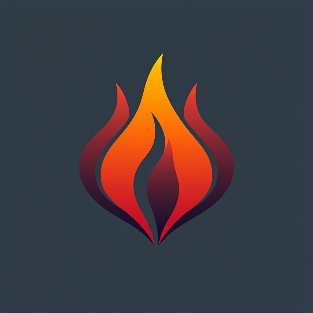  design a logo, flame logo, minimal modern style, out run