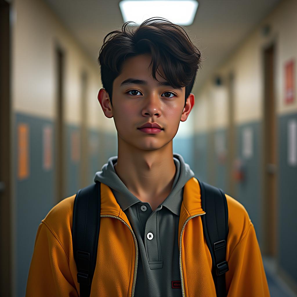  high student, bully, college , cute,  hyperrealistic, full body, detailed clothing, highly detailed, cinematic lighting, stunningly beautiful, intricate, sharp focus, f/1. 8, 85mm, (centered image composition), (professionally color graded), ((bright soft diffused light)), volumetric fog, trending on instagram, trending on tumblr, HDR 4K, 8K