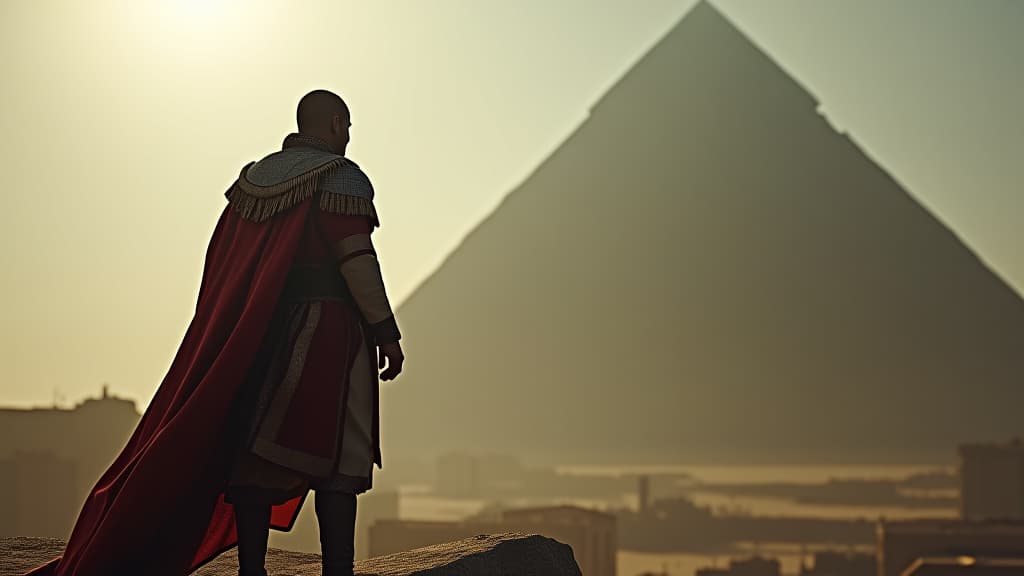  a historical depiction of nimrod, the founder of babel, overseeing the construction of the tower, embodying power and defiance. hyperrealistic, full body, detailed clothing, highly detailed, cinematic lighting, stunningly beautiful, intricate, sharp focus, f/1. 8, 85mm, (centered image composition), (professionally color graded), ((bright soft diffused light)), volumetric fog, trending on instagram, trending on tumblr, HDR 4K, 8K