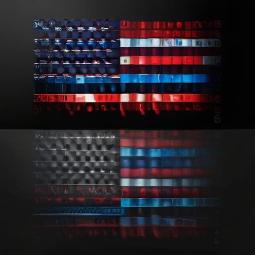 Colors of American flag with Binary background