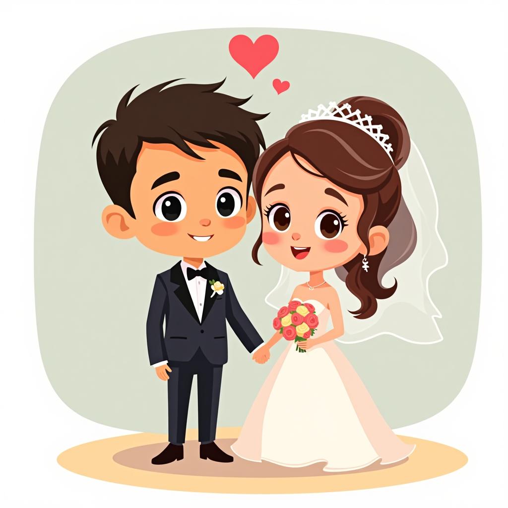  cartoon newlyweds