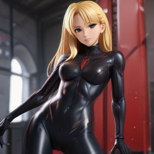 skinny and hot hero anime in a tight suit, with rather small s