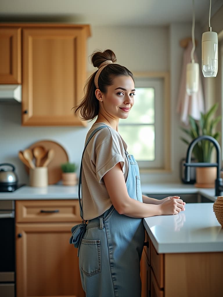  a portrait photo of a before and after split screen image of a small kitchen makeover, showcasing budget friendly improvements and clever space utilization hyperrealistic, full body, detailed clothing, highly detailed, cinematic lighting, stunningly beautiful, intricate, sharp focus, f/1. 8, 85mm, (centered image composition), (professionally color graded), ((bright soft diffused light)), volumetric fog, trending on instagram, trending on tumblr, HDR 4K, 8K