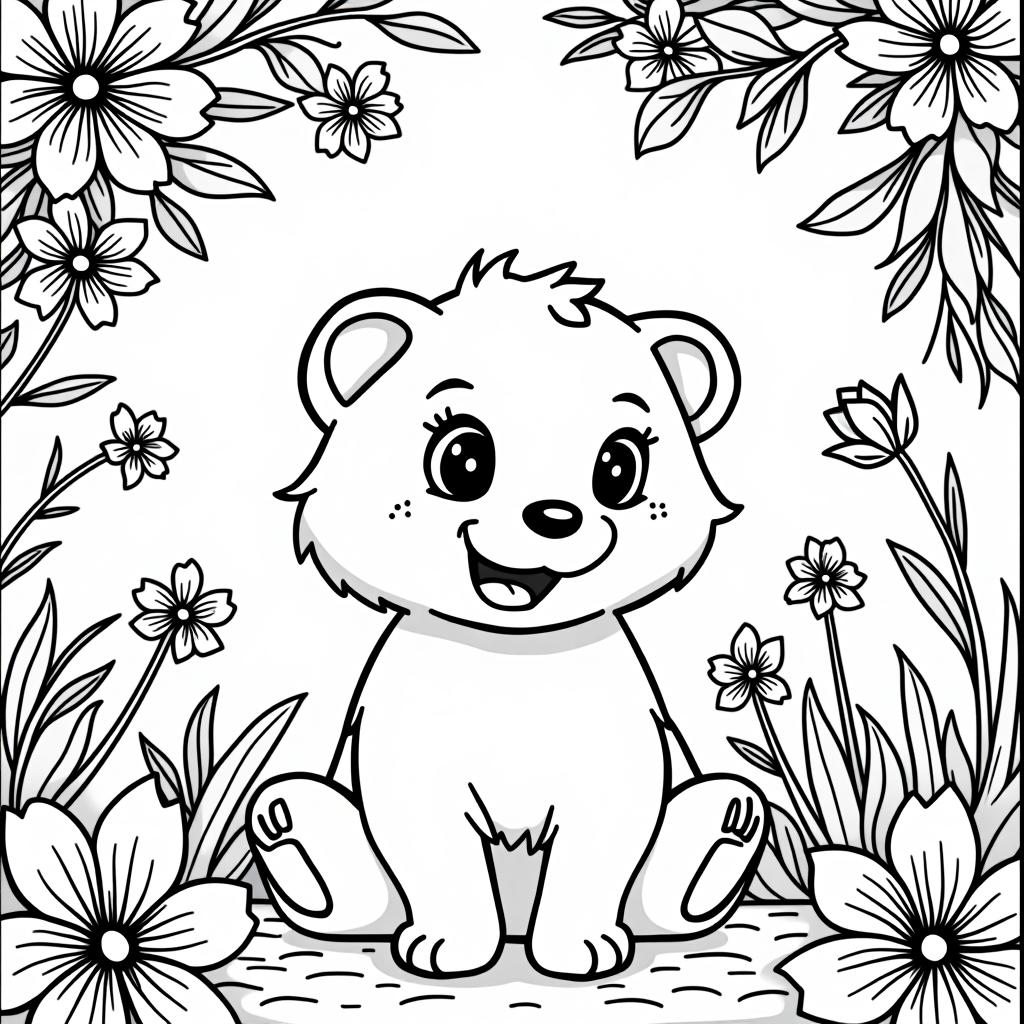  children's black and white coloring book.