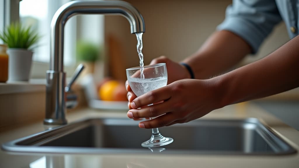  close up of young man washing a glass in sink at home close up of young man hands washing a glass in sink at home. african male doing dishes in kitchen at home.