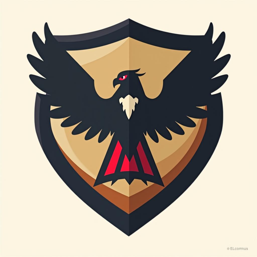  design a logo, créez un logo emblème utilisant l'œil d'un aigle et un bouclier, soulignant l'accent mis par l'entreprise sur la vigilance et la protection.