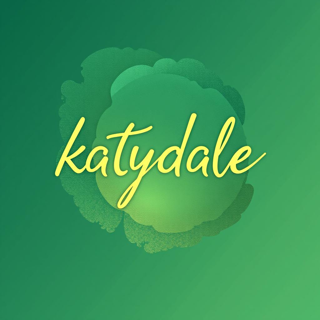  design a logo, business card, artsy, with the written text “katy dale”, green gradient colors