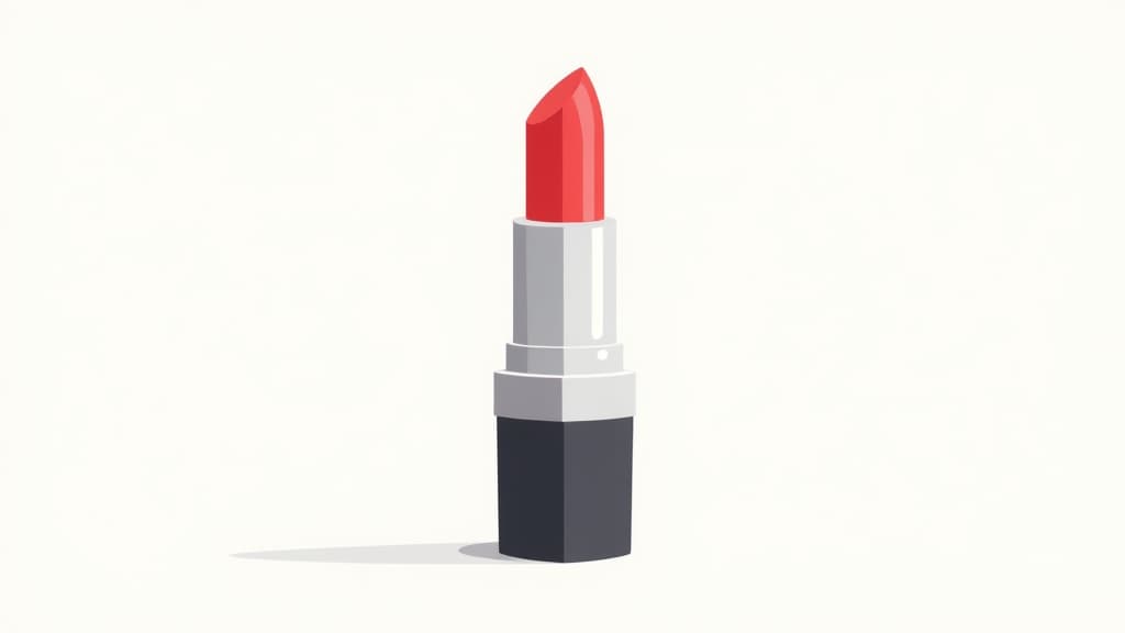  flat illustration, flaticon, (illustration:1.15), lipstick minimalism icon outline without middle on white background ar 16:9, [cory loftis, strobist, pascal campion :: 0.2]