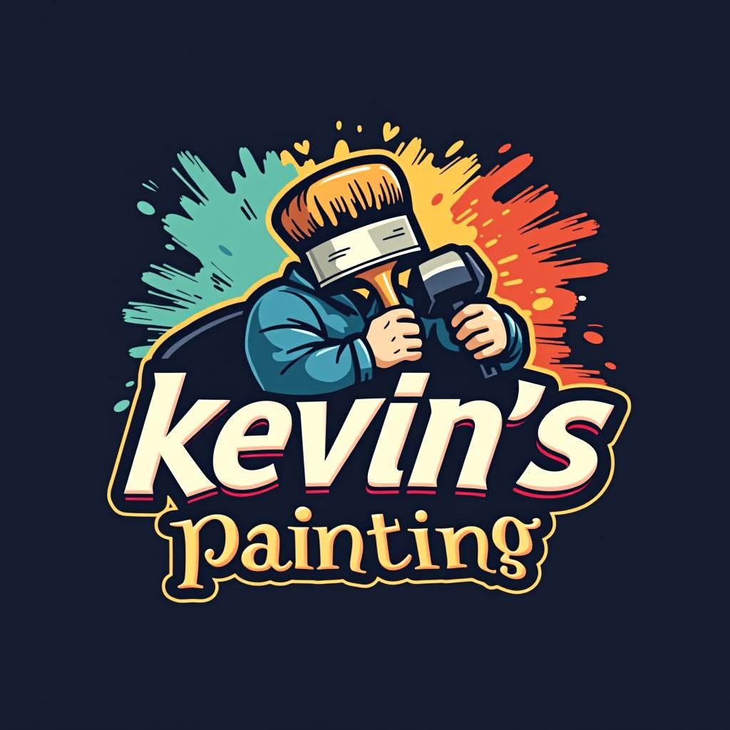  design a logo, in a threedrender style. painting service , with the text 'kevin’s painting '.