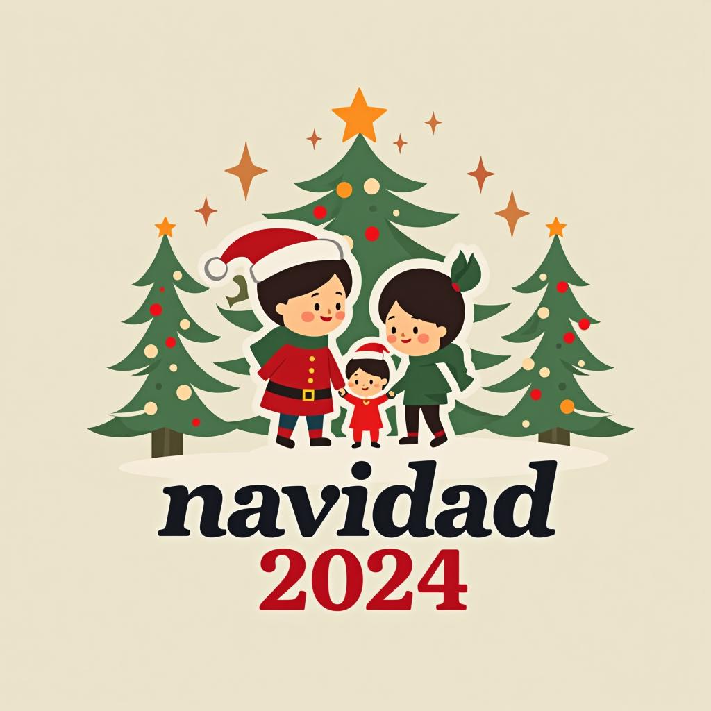  design a logo, christmas family , with the text 'navidad 2024'.