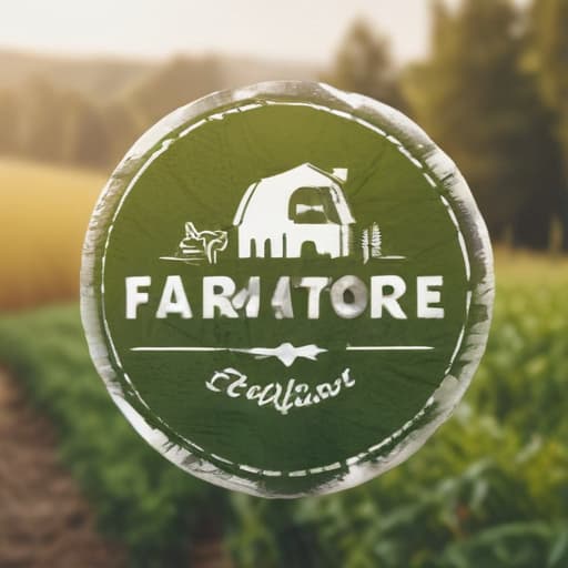 FarmToExplore logo in Macro Photography style with Nature background