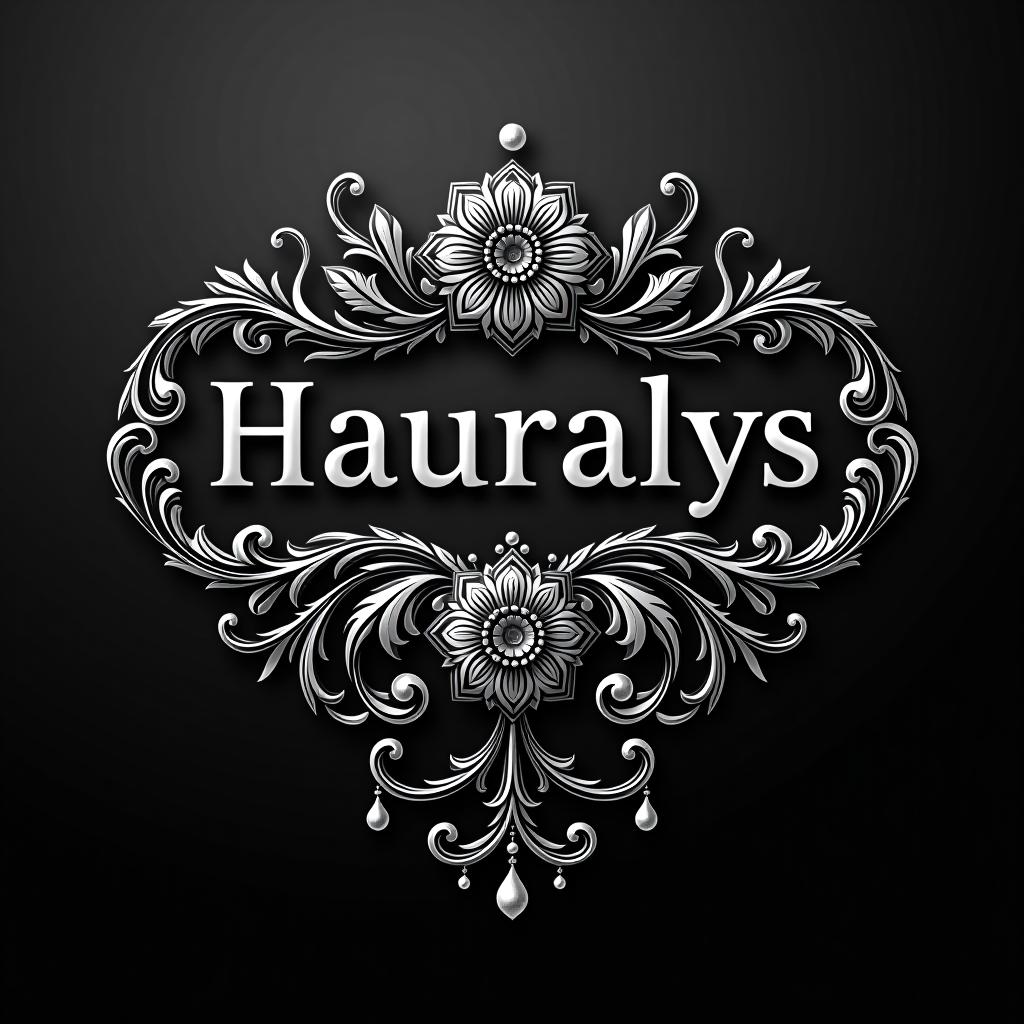  luxe, design, name of the logo hauralys, (logo:1.15), black and white, hq, hightly detailed, 4k