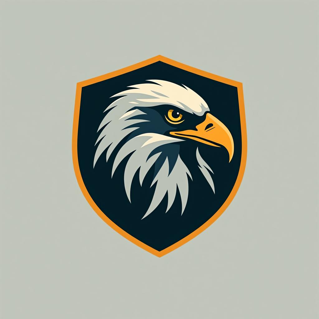  design a logo, créez un logo emblème utilisant l'œil d'un aigle et un bouclier, soulignant l'accent mis par l'entreprise sur la vigilance et la protection.