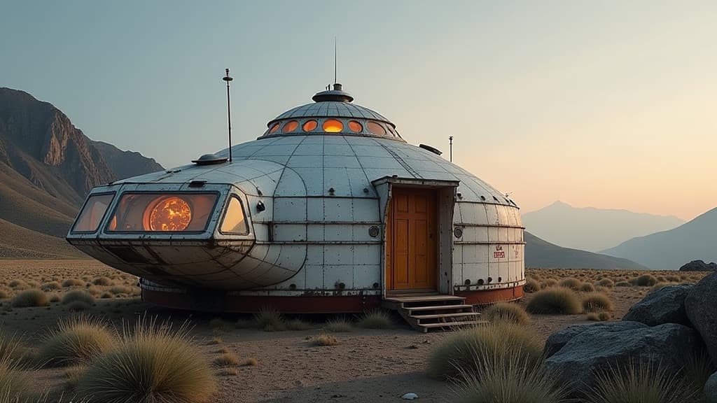  spaceship, nomad camp, yurt