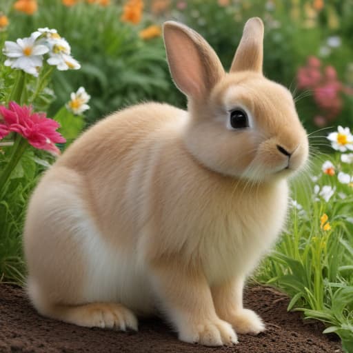 RABBIT GROWING FLOWERS