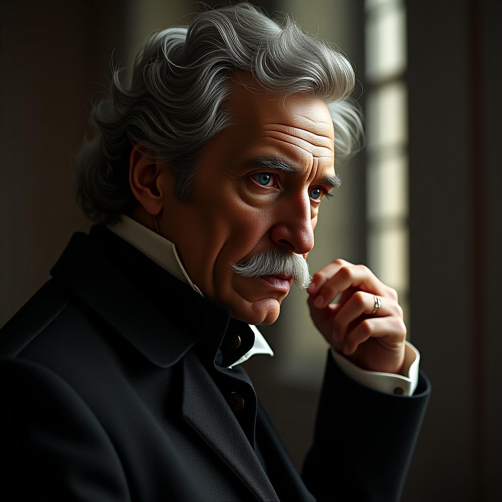  create a high quality, photorealistic image that vividly depicts the following scene: "an intense, baroque inspired portrayal of friedrich nietzsche, the influential german philosopher of the late 1800s, absorbed in deep thought. the fervor in his eyes, blazing with questions regarding ethics in an atheistic world, is impossible to ignore. the careful interplay of light and dark reflects his profound philosophical beliefs. hints of austere gothic architecture, representative of his time, are subtly woven into the scene. imaged with a nikon d6, f/1.8, iso 250, 1/200s, 8k, raw, with a sharp emphasis on his expressive facial features and meaningful backdrop, rendering the photograph significant narrative depth." the image should:  hyperrealistic, full body, detailed clothing, highly detailed, cinematic lighting, stunningly beautiful, intricate, sharp focus, f/1. 8, 85mm, (centered image composition), (professionally color graded), ((bright soft diffused light)), volumetric fog, trending on instagram, trending on tumblr, HDR 4K, 8K