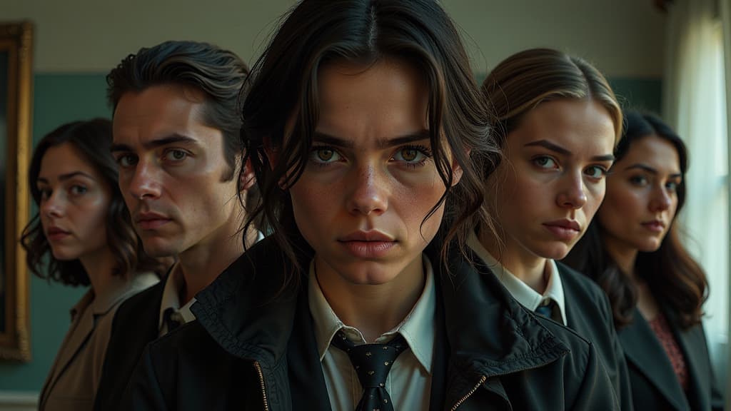  prompt: create an ultra detailed, hyper realistic image capturing the essence of the thrilling movie "dead money." in the center, feature a dynamic ensemble cast led by emile hirsch as andy, david keith as jack, and india eisley as chloe, exuding intense expressions of suspense. surround them with co stars like jackie earle haley, rory culkin, and peter facinelli, each showcasing their unique character traits. include recognizable brands like samuel goldwyn films and names of the creative minds