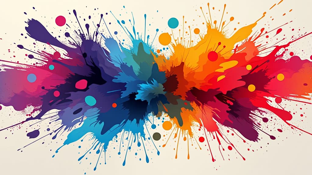  the abstract background explodes with dynamic colorful paint splashes. , conveying urgency in the visuals, can be used for e commerce websites, and social media advertising design