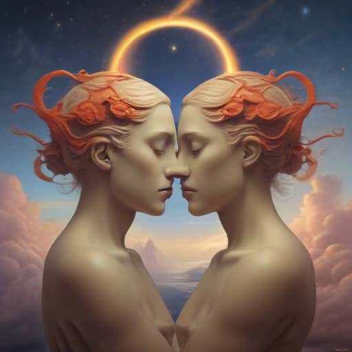 Twin flame in Surrealist style