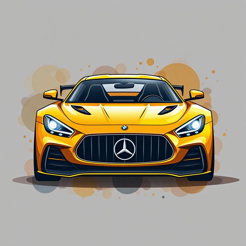  design a logo, watercolor style, logo of a car, gold color