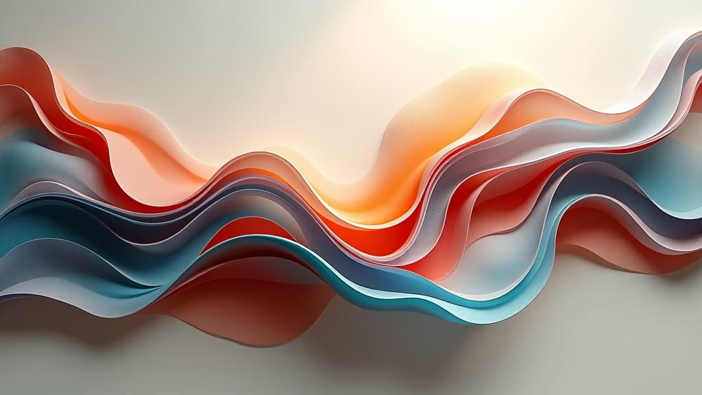  abstract fluid sculpture with organic forms in soft light