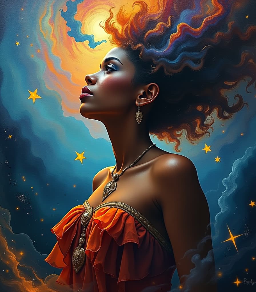  breathtaking masterpiece. (painting, oil painting. creation of the universe:1.5). intense close up. highly detailed strokes, clarity. fantasy style, surrealism. afro | norveg. . award winning, professional, highly detailed hyperrealistic, full body, detailed clothing, highly detailed, cinematic lighting, stunningly beautiful, intricate, sharp focus, f/1. 8, 85mm, (centered image composition), (professionally color graded), ((bright soft diffused light)), volumetric fog, trending on instagram, trending on tumblr, HDR 4K, 8K