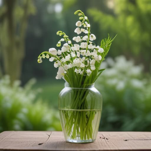 Du muguet dans un vase with Nature background