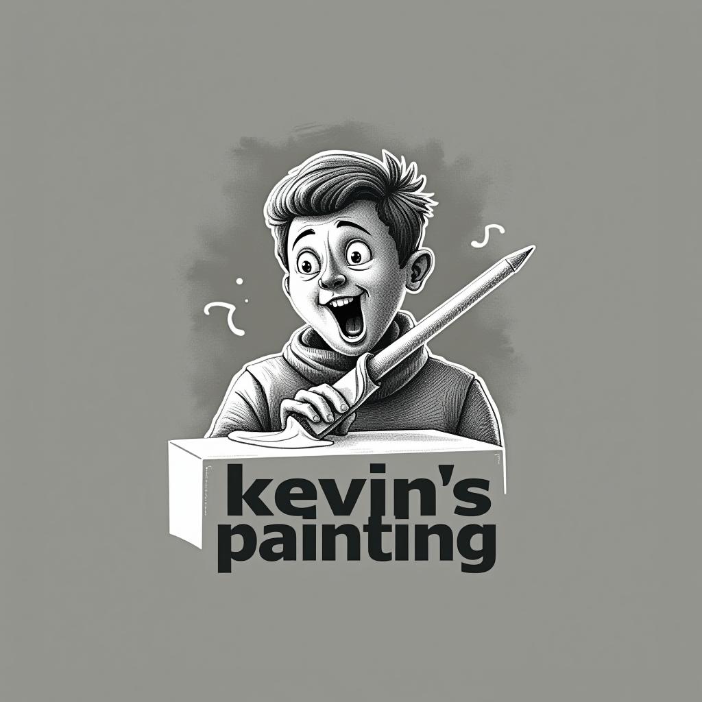  design a logo, in a pencil style. painting service , with the text 'kevin’s painting '.