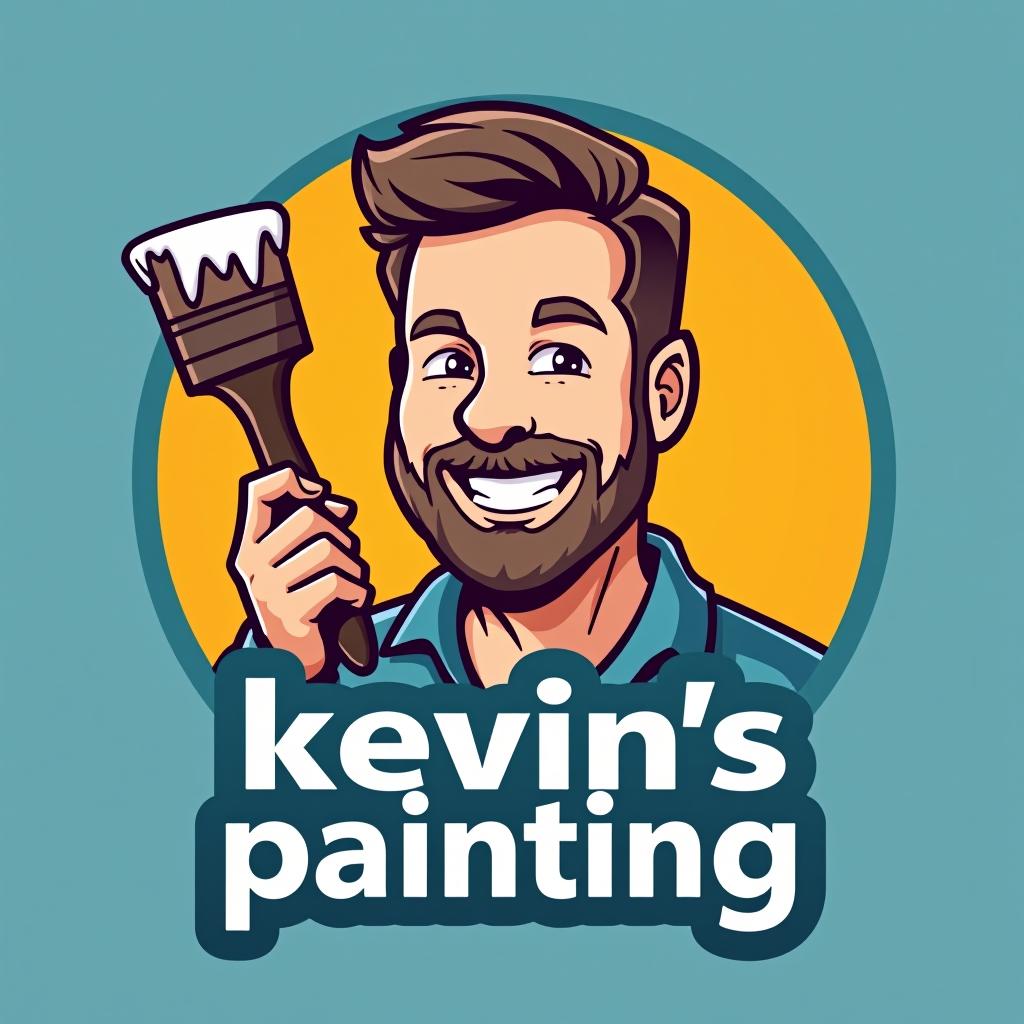  design a logo, in a threedrender style. painting service , with the text 'kevin’s painting '.