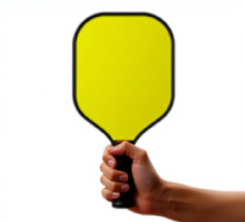  bright neon yellow pickleball held in hand on a white background perfect for a pickleball event banner with copy space image