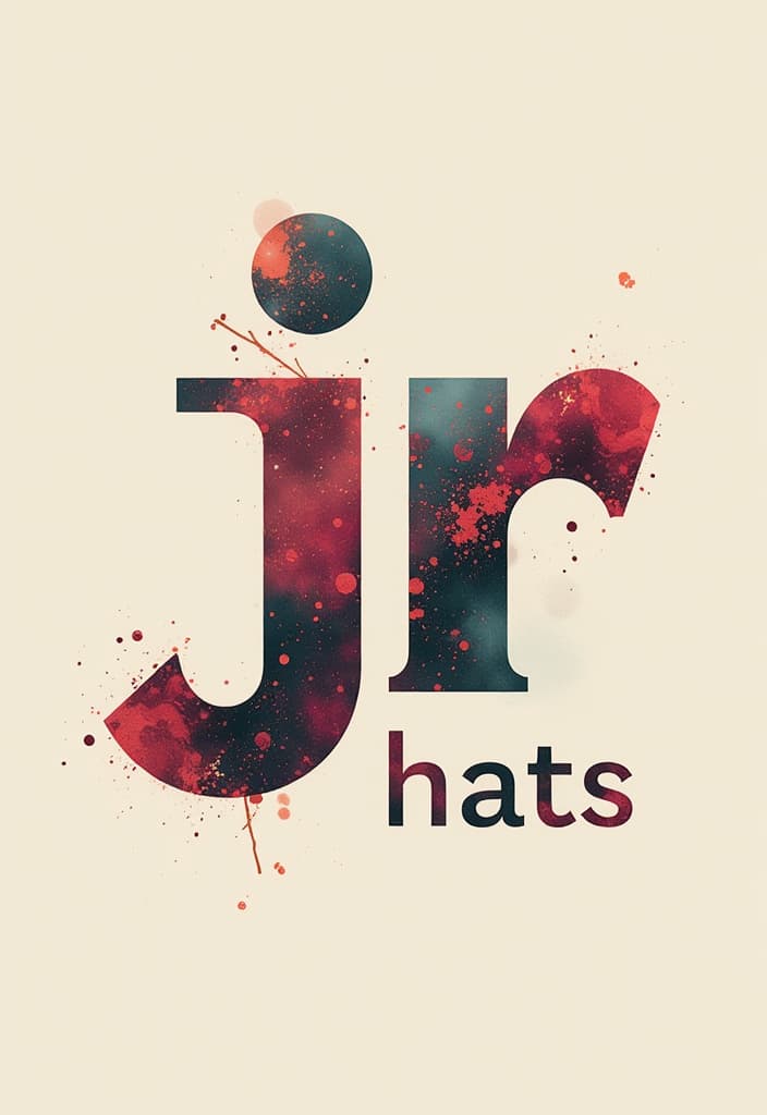  design a logo, in a surrealism style. create a letterform logo for ‘jrhats’ featuring a stylish :jr’, to reflect the brand’s trendy and contemporary fashion offerings., with the text 'jrhats'.