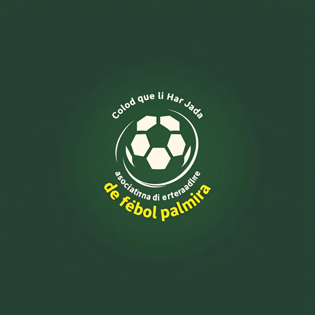  design a logo, asociación de entrenadores, colores blanco verde amarillo , with the text 'asociación de entrenadores de fútbol palmira '.