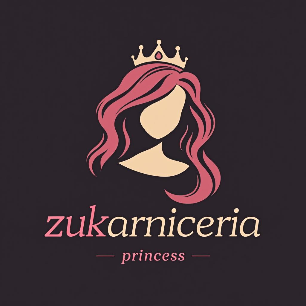  design a logo, logo con una princesa resaltante así como resaltó de la letra o y la letra z , with the text 'zukarniceria princess'.