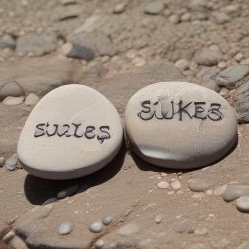 Couple of rocks written name Svukes