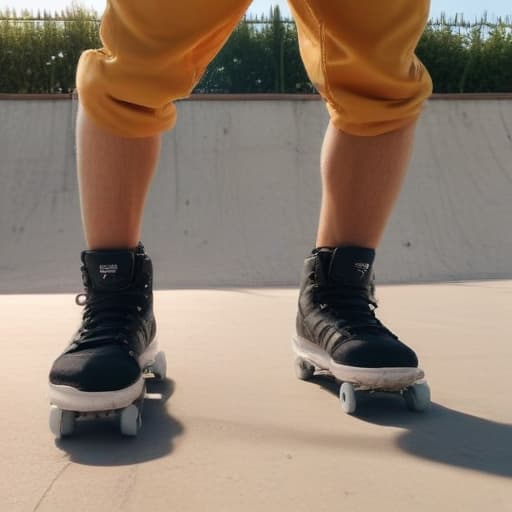 An image of a sturdy (((helmet))) on a skateboarder, wearing casual clothes, looking at the camera in a skatepark, under bright sunlight, detailed, realistic.