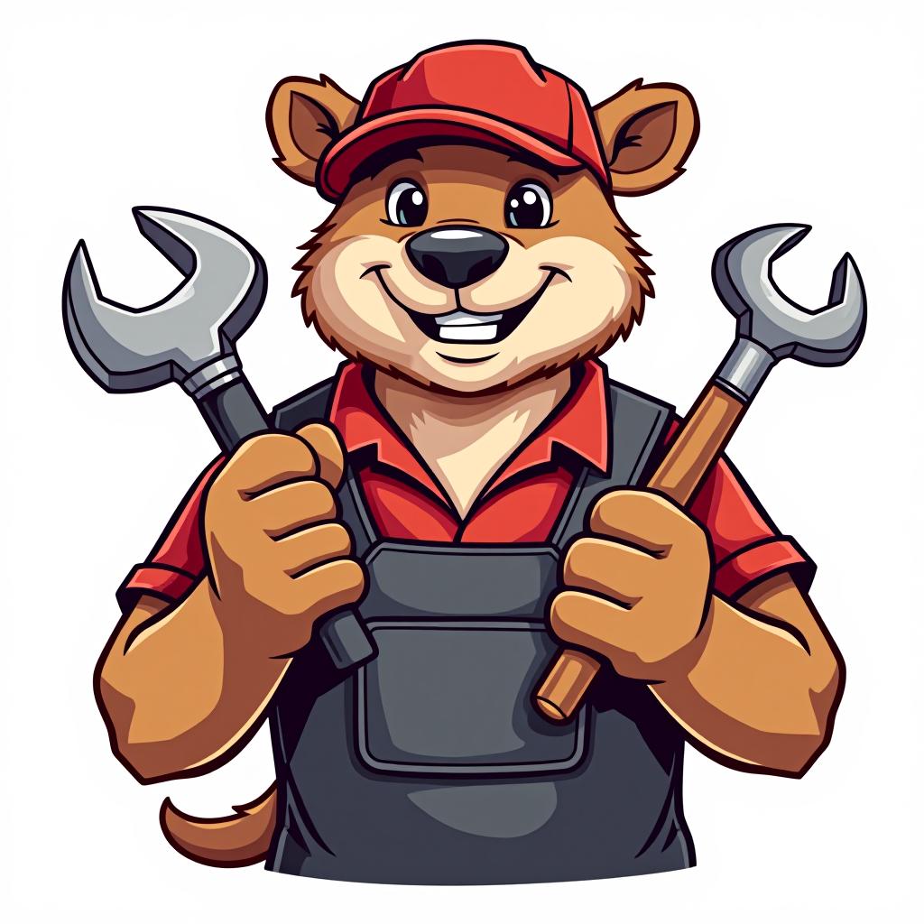  animal holding tools, text 'avc handyman' palvelut, (logo:1.15), hq, hightly detailed, 4k