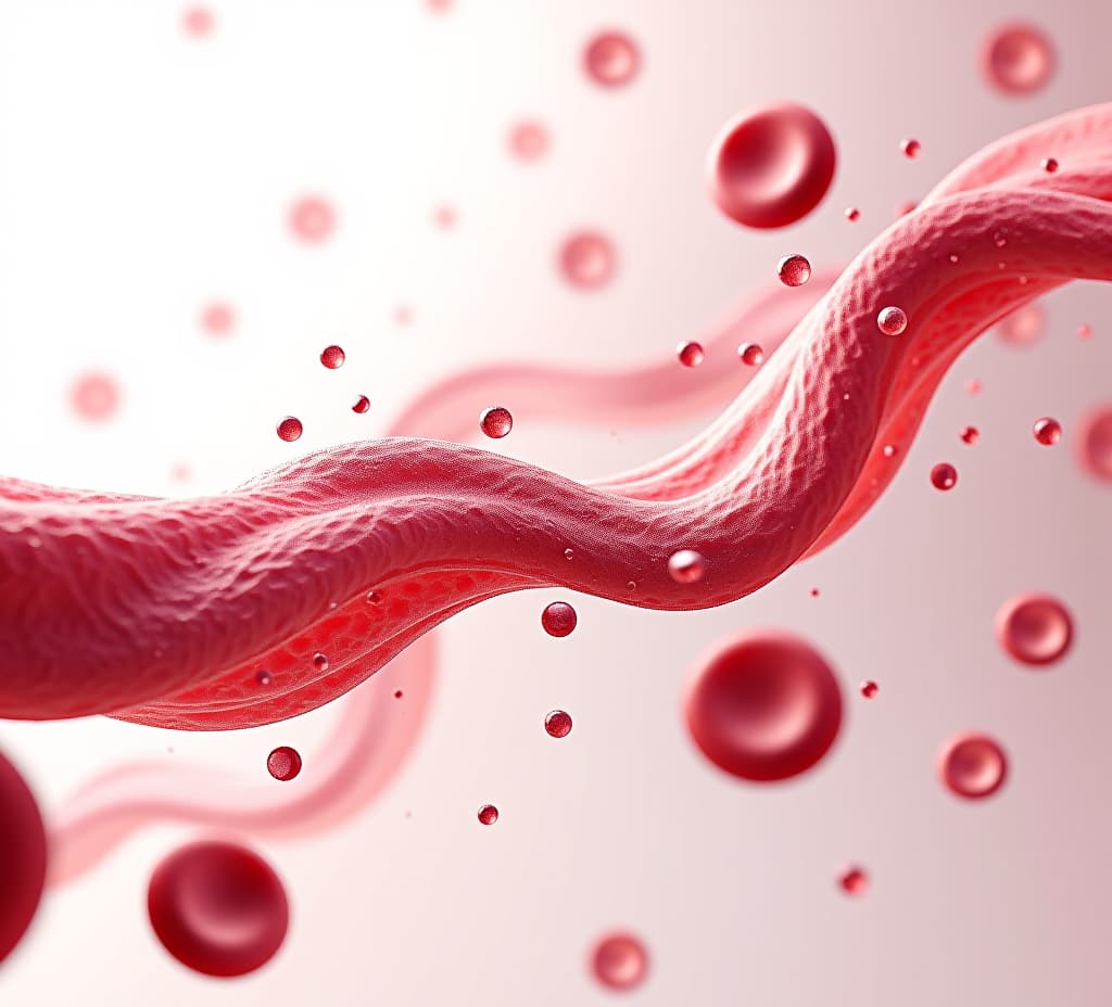  blood cells wave on white background