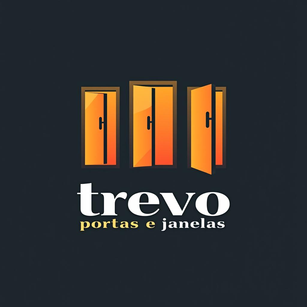  design a logo, trevo portas e janelas, with the text 'trevão portas e janelas '.