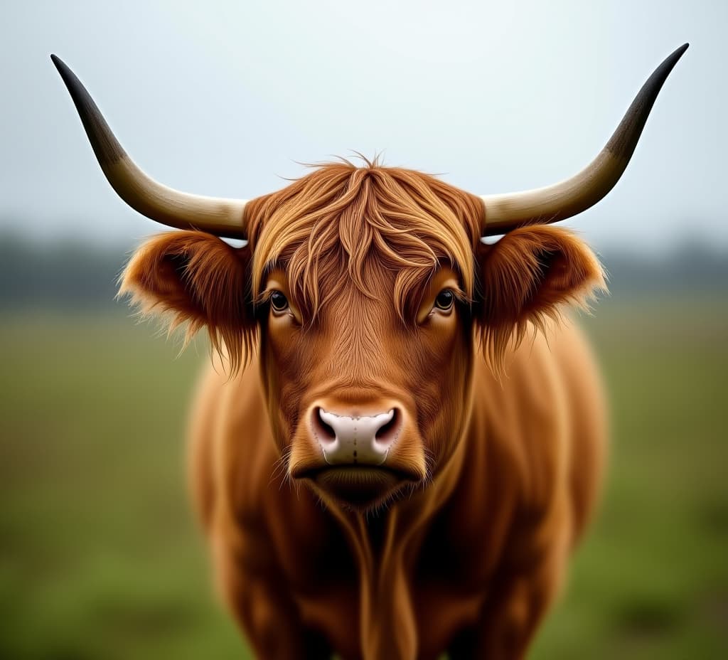  scottish highland cow facing camera