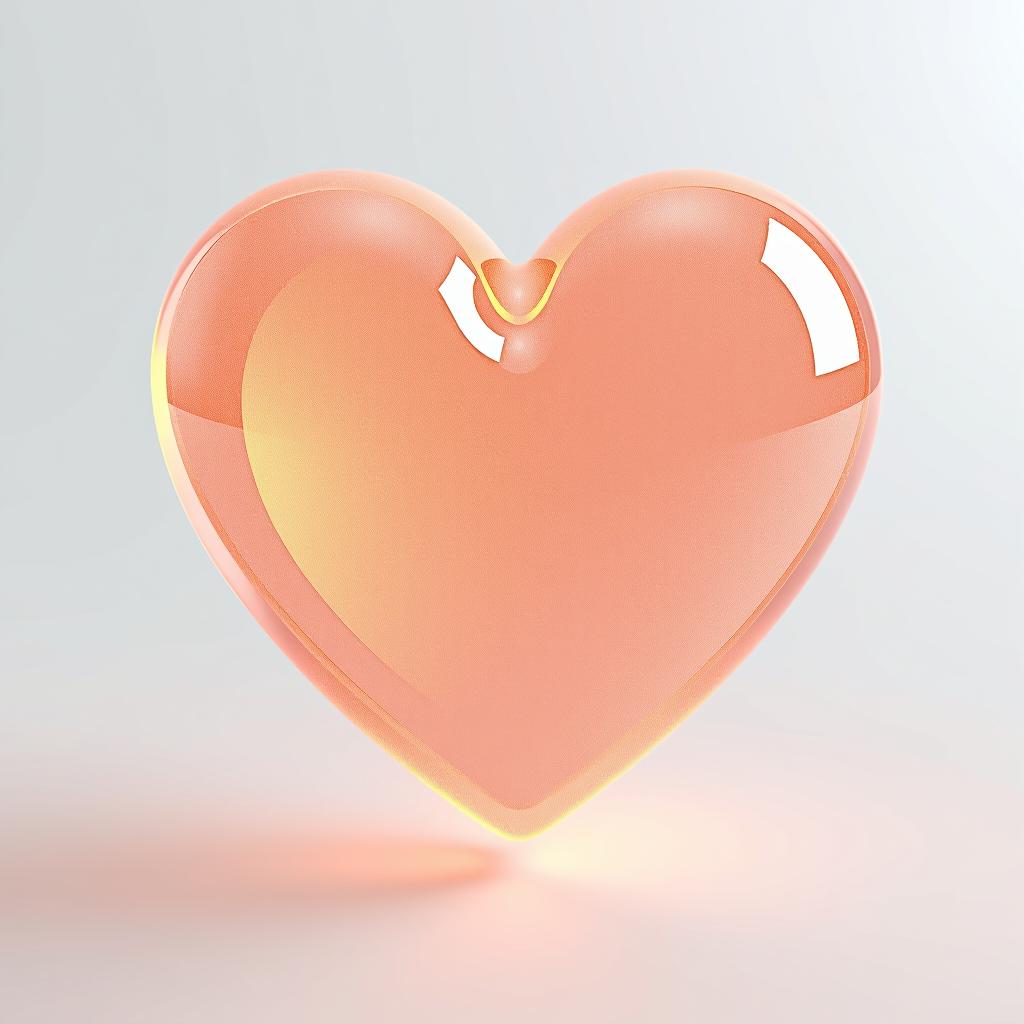  [heart] icon, peach gradient, white background, frosted glass, transparent feeling of science and technology, ultra minimalistic appearance, bright colors, studio lighting, peach and white background, industrial design, lots of details, ultra high definition, dribbling, pinterest, ray tracing, isometric view, blender, c4d, visualization tool oc seed 3062166470 version 6.0 in raw format hyperrealistic, full body, detailed clothing, highly detailed, cinematic lighting, stunningly beautiful, intricate, sharp focus, f/1. 8, 85mm, (centered image composition), (professionally color graded), ((bright soft diffused light)), volumetric fog, trending on instagram, trending on tumblr, HDR 4K, 8K