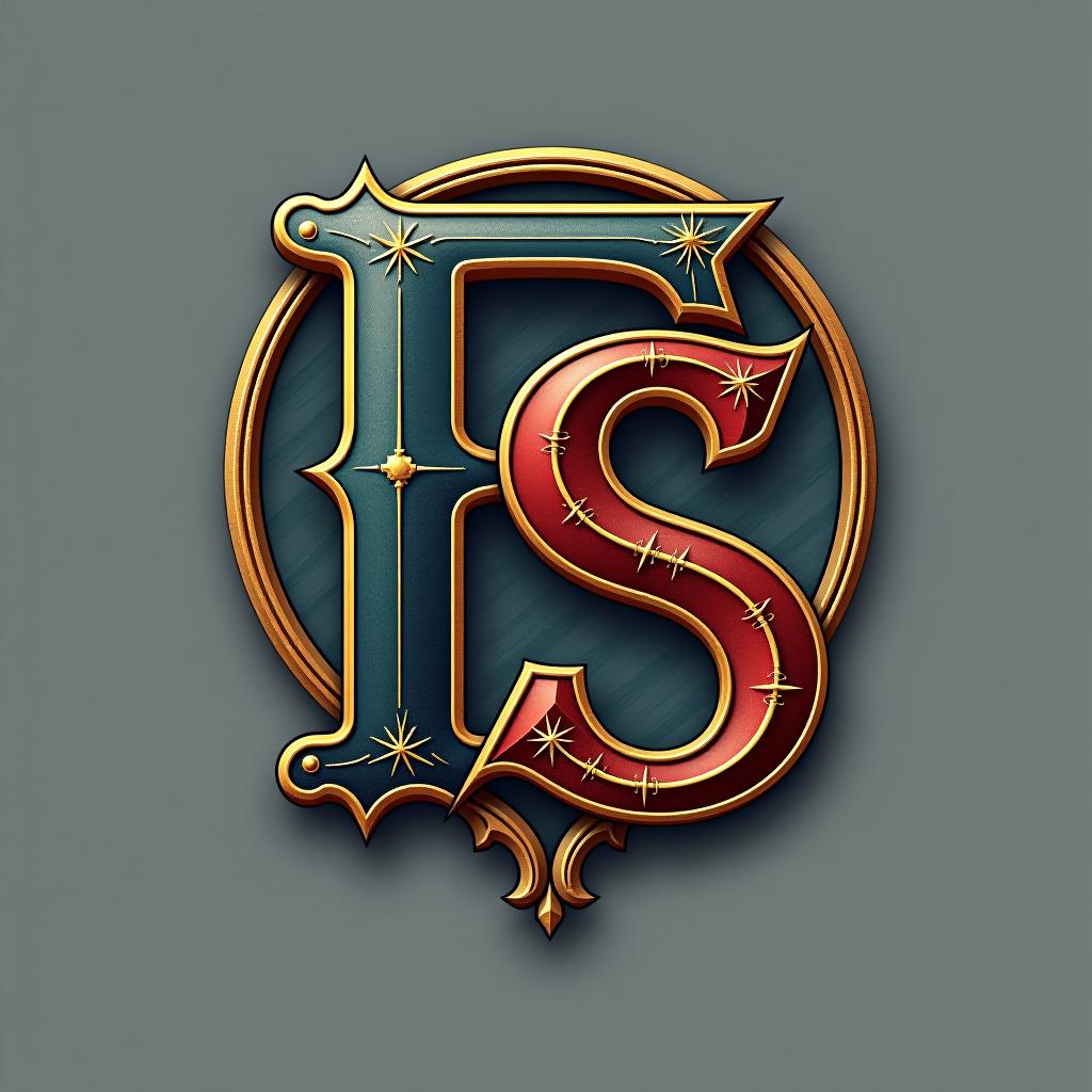  f and s for card logo , (logo:1.15), hq, hightly detailed, 4k