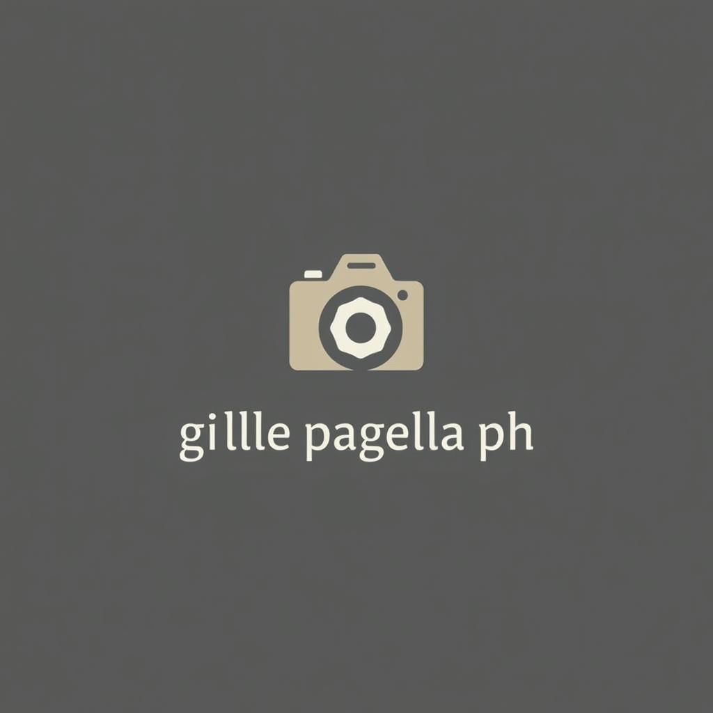  design a logo, estilo minimalista , que tenga una camara y en colores grises, with the text 'guille pagella ph'.