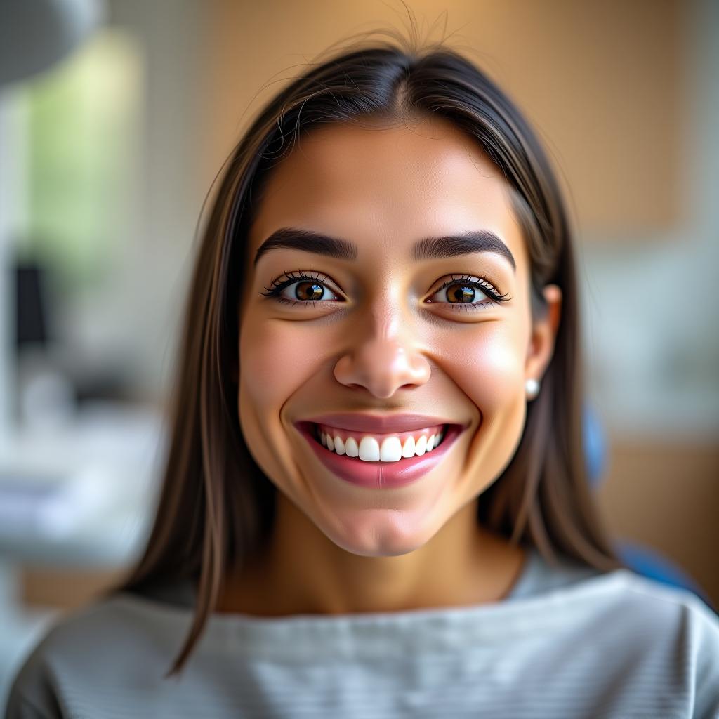  a smile in the dental office.