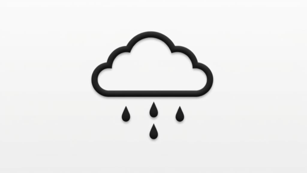  minimalistic icon of a cloud with raindrops, simple and smooth lines, centered on a white background, clean monochrome style., high quality, high details, hd, perfect composition, 4k epic detailed, highly detailed, sharp focus, high resolution