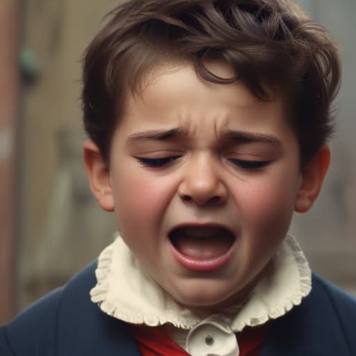 French kid crying 1844 in Cinematic style