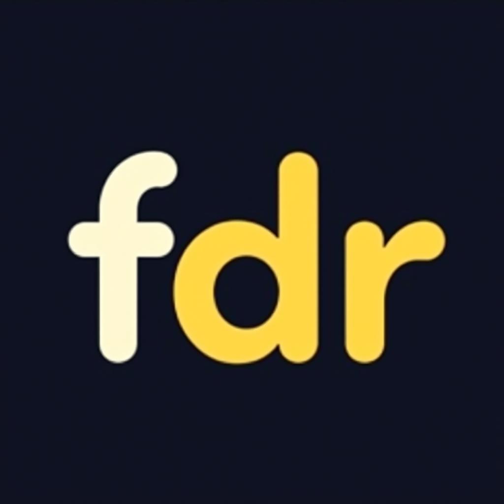  design a logo, , with the text 'fdr'.